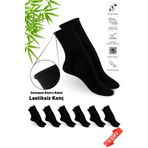 Dayco Socks Premium Siyah Lastiksiz Sıkma Yapmayan Kadın Bambu Soket Çorap - İz Yapmayan Bambu Çorap - 36-40