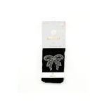 Dayco Socks Taş Işlemeli Fiyonk Desenli Siyah Çocuk Külotlu Çorap
