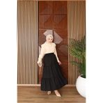 Dayfabric Katlı Yazlık Basic Etek | Siyah