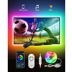 Daymeet TV için LED şerit, 5 m LED TV arka plan aydınlatması, 55 ila 85 inç TV PC monitörü için LED şerit, RGBIC renk değişimi, USB müzik senkronizasyonu, uygulama üzerinden kontrol edilebilir, LED