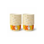 DAYNEX 16 Oz Karton Kağıt Aşure Çorba Tatlı Yemek Kasesi Kullan At Plastik Kapaklı(SIZDIRMAZ) 25 Adet