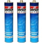 Dayson Extra Poliüratan Silikon Mastik (Siyah) 3 Adet 280ML Yeni Tarihli