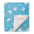 DaysU Peluş Flanel Sherpa Bebek Battaniyesi, Kız Erkek Çocuklar için, Taşınabilir Ters Çevrilebilir Yumuşak Mikro Polar Bebek Beşik Battaniyesi, Yenidoğan ve Çocuk Odası için Hayvan Baskılı Battaniye,