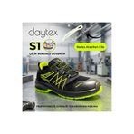 Daytex Baymax BX-08 S1 SRC Çelik Burunlu Spor İş Ayakkabısı - Siyah/Neon Yeşil Reflektörlü ve Nefes Alan Ya