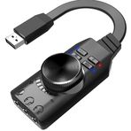 Daytona A4677 USB 2.0 Ses Kartı 7.1 Kanallı Pc ve Laptop Için Pubg Oyun Harici Ses Kartı 3.5mm-Kulaklıkla Tak ve Çalıştır Mikrofon Jakları Ses Kontrolü Mikrofon Oyunları Ses Efekti Yükseltme Adaptörü