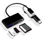 Daytona A5256 Type-C Micro USB 3in1 Sd Micrsd Kart Okuyucu Otg Çevirici Kablosu - Siyah