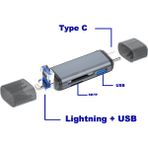 Daytona ADS28 6in1 Lightning+Usb To Type C Sd/tf 3.0 Card Reader Iphone/pro/promax/android Kart Okuyucu