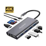Daytona CF31 Type-C USB 3.0 HD HDMI VGA 11in1 Gri Çevirici Hub Adaptör