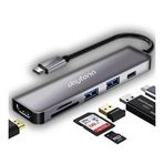 Daytona CH-13C Type-C to 2 Usb 3.0 SD TF 4K HD 1080P HDMI PD Kart Okuyucu Çevirici Hub