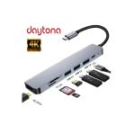Daytona Ch13 Type-C To 3Xusb 3.0 4K Ultra Hd Hdmı Sd Tf Kart Girişli 7In1 Çevirici Adaptör
