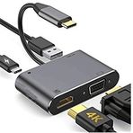 Daytona Fc02 4 in 1 USB C to HUB PD Hdmi VGA Adaptör Gri