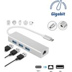 Daytona FC05-G Macbook Uyumlu Type-C™ USB3.1 to 3* USB 3.0 1000 Mbps Gigabit Ethernet RJ45 Çevirici Hub Adaptör