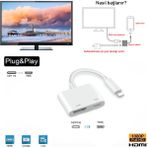 Daytona L8-HL Apple iPhone iPad Lightning to 4K 1080p HD HDMI Lightning PD Çevirici Hub Adaptör - Beyaz