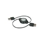 Daytona Multi USB (Erkek) To USB (Dişi) Makaralı Uzatma Kablosu-Siyah