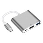 Daytona Multifunction 3in1 Type-C To USB 3.0 HDMI Dönüştürücü Adaptör - Gümüş
