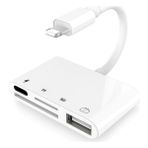 Daytona NK108L Apple iPhone Lightning To Tf Sd USB Dosya Aktarım Kart Okuyucu Çevirici Adaptör - Beyaz