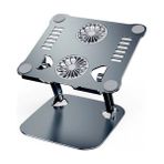 Daytona ST-801 Çift Fanlı Alüminyum Katlanabilir Laptop Dizüstü Bilgisayar Macbook Standı - Gri