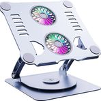 Daytona ST-801D Çift Fanlı Alüminyum Katlanabilir 360 Derece Dönebilir Gümüş Laptop Macbook Standı