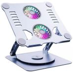 Daytona ST-801D Çift Fanlı Alüminyum Katlanabilir 360 Derece Dönebilir Laptop Dizüstü Macbook Standı - Gri