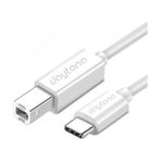 Daytona Tb1-2 Type-C To USB B Telefon Bilgisayar Tablet Için Mıdı Org Elektrikli Piyano Yazıcı Konnektörü Çevirici Kablo (2Metre) - Beyaz