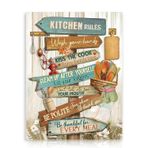 Dazzlewall Mutfak Kuralları Duvar Sanatı, Eğlenceli Mutfak Levhaları Poster Tablolar Mutfak Yemek Odası için 30 x 45 cm Çerçevesiz