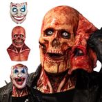 DAZZTIME Korku Maskeleri, Korkunç Tam Kafa 3D İskelet, Gülümseyen Şeytan Korkunç Hayalet Maskesi, Lateks Kostüm, Kuru Kafa, Cosplay Cadılar Bayramı Partisi için, Üniseks
