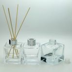D&B Boş Parfüm Şişesi 110 ml (5 Adet) Kare Bambu Boş Şişe