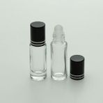 D&B Boş Parfüm Şişesi 5 ml (5 Adet) Roll-On Gri Kapaklı Boş Şişe