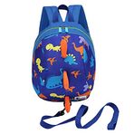 DB Dinozor Küçük Çocuk Mini Sırt Çantası, Tasmalı, Çocuk Çocuk Bebek Koşum Kitap Çantası (Koyu Mavi)