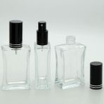 D&B Parfüm Şişesi 50 ml (3 Adet) (TEKRAR DOLDURULABİLİR) Siyah Kapak Metal Valf Içbükey Boş Şişe