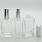 D&B Yol Boş Parfüm Şişesi 50 Ml (2 Adet) (Tekrar Doldurulabilir) Içbükey Gri Metal Valf Ve Kapak Boş Şişe