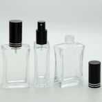 D&B Yol Parfüm Şişesi 50 Ml (5 Adet) Siyah Kapak Metal Valf İçbükey (Tekrar Doldurulabilir) Boş Şişe