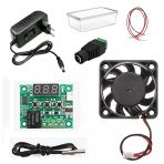 Dc 12V Adaptörlü Dijital Termostat Sıcaklık Kontrol Kartı İle 12V Fan Pervane Çalıştırma Devresi Öğrenci Hobi Deney Seti