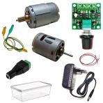 Dc 12V Adaptörlü Motor Hız Devri Kontrol Kartı İle 2 Tip Güçlü Motor Hız Devir Pwm Ayarı Öğrenci Hobi Deney Seti