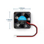 DC 5V FAN 30x30mm 3x3cm 0,2A 1800 rpm Raspberry PI 3 PI 2 Ras 3 B
