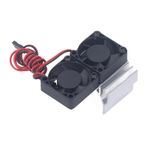 DC 5V RC Isı Lavabo Yüksek Veloksur Fan Motor Radyatör Fan Seti Slash 4 × 4 VXL RC Araba Soğutma ESC (Gümüş)