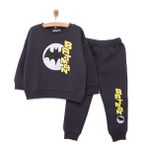 DC COMICS Erkek Bebek Eşofman Takımı Batman Bisiklet Yaka Reçme Paça Uzun Kol Antrasit 1 Yaş -