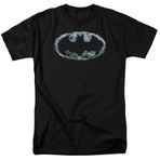 DC Comics Men's Batman Logo Smoke Signal T-Shirt, Black, Large