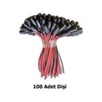 Dc Dişi Power Jack Güç Bağlantı Kablosu 100 Adet - Kamera Ve Led Adaptör Giriş Soketi- Siyah/kırmızı