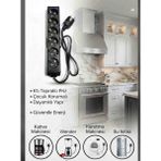 DC-ELEKTRO Viko Multi-Let 6 Lı 3x2.5 (1-15 Metre Arası) Çocuk Korumali % Yüz Tam Bakır Ttr Kablolu Uzatma Seyyar (Markanin Özel Üretimi Orijinal Tse Fişli Bakir Kablolu) - Siyah - 1 METRE