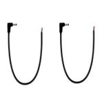DC5.5mm x 2.1mm, 1V/36V, Namlu Konnektör, 90 Derece Dik Açı L Güç Erkek Jakı Çıplak Tel Açık Pigtail Güç Kablosu (1ft-2 adet)