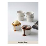 DCA SUPPLY STORE 6'lı Beyaz Porselen Sufle Kabı, Sosluk, Reçellik ve Çerezlik Seti