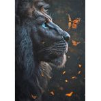 DCIDBEI Büyük 5D Elmas Boyama Tam Aslan Kelebek 40 x 50 cm Elmas Boyama Tablo Sayılara Göre Boyama Aslan Mavi Gözler Kelebek Elmas Boyama Aslan Kelebek El Sanatları Buddy Güçlü Yumuşak