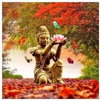 DCIDBEI Kare taşlar elmas boyama resimleri çocuklar 40x40 cm kare elmas boyama kare taşlar elmas boyama resimleri sayılarla el sanatları yetişkin Buda Lotus bulmaca tuval resimleri poster