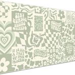 DCJJM Boho Estetik Masa Matı Bej Retro Hippi Boho XXL Büyük Genişletilmiş Oyun Yeşil Adaçayı Mouse Pad Kadın Oyuncu Kız Çalışma Ofis Bilgisayar Masa Mat Mousepad Dizüstü Bilgisayar Klavye Mat Masa Pedi 80 x