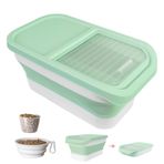 DDMOMMY 15-20 lb Köpek Maması Saklama Kabı - Tekerlekli Katlanabilir Köpek Maması Kabı Hava Geçirmez Kapak Kilitleme, Kepçe ve Silikon Kase, Evcil Hayvan Yemi Saklama Kapları Köpek, Kediler ve Diğer