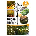 Ddpest 2 Adet 6 Ledli Solar Güneş Enerjili Ateş Böceği Çiçek Lamba 12 Adet Led Işık Bahçe Lambası