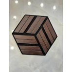 Ddtrend 3 Boyutlu Altıgen Akustik Duvar Paneli Mdf Ahşap Siyah Keçeli 15-25-29 cm - Maun