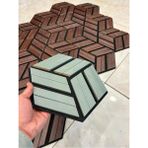 Ddtrend 3 Boyutlu Altıgen Akustik Duvar Paneli Mdf Ahşap Siyah Keçeli 15-25-29 cm - Yeşil - Çok Renkli