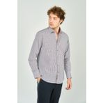 De Leone Erkek Slim Fit Ekoseli Uzun Kollu %100 Pamuk Gömlek 2060 Kahverengi